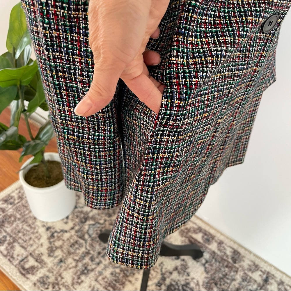 Vintage Liz Claiborne power suit blazer 80’s tweed multicolored with pockets 🔥 - Picture 6 of 11